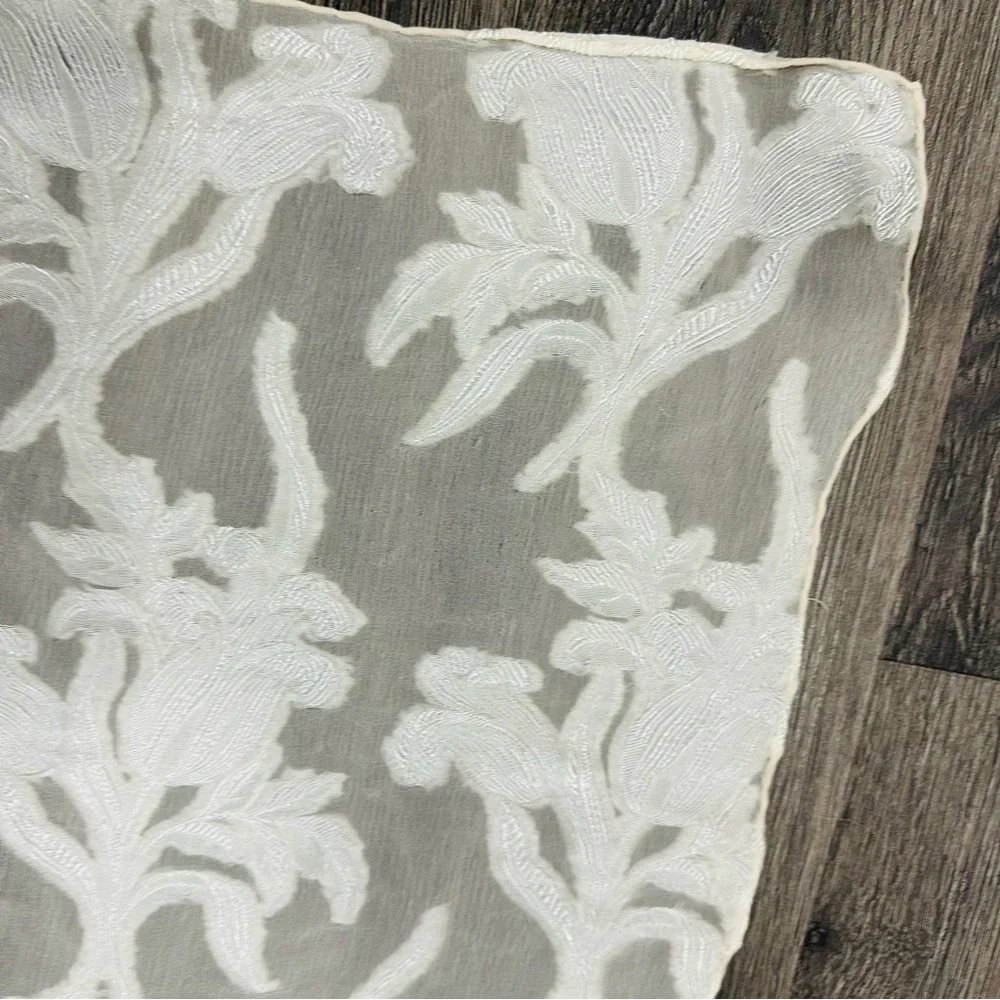 Henri Bendel White Sheer Lace Floral Scarf Wrap Shawl